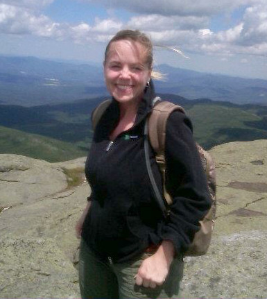 Heather enjoying hiking in the Adirondacks.